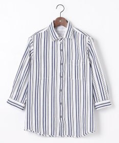 JOSEPH ABBOUD 【1枚で2通りの着こなし】オーガニックコットンリバーシブル 七分袖シャツ