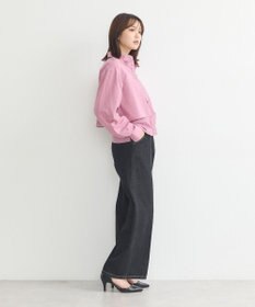 earth music&ecology ロールアップスリーブボクシーシャツ