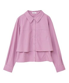 earth music&ecology ロールアップスリーブボクシーシャツ