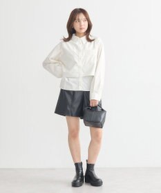 earth music&ecology ロールアップスリーブボクシーシャツ