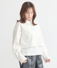 earth music&ecology ロールアップスリーブボクシーシャツ