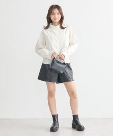 earth music&ecology ロールアップスリーブボクシーシャツ