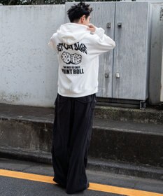 WEGO 【裏起毛/ユニセックス着用ITEM】リラックスフィットグラフィックパーカー