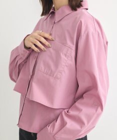 earth music&ecology ロールアップスリーブボクシーシャツ