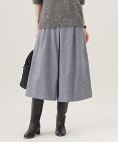 自由区 【洗える】ウォッシャブルウールサキソニーキュロット パンツ