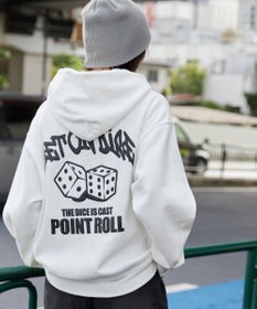 WEGO 【裏起毛/ユニセックス着用ITEM】リラックスフィットグラフィックパーカー