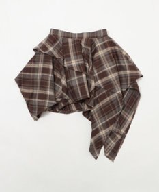 WEGO アシンメトリーチェックミニスカパン