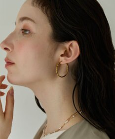 Phoebe 〈金属アレルギー対応〉スキニーラインフープピアス　ゴールド　ステンレス