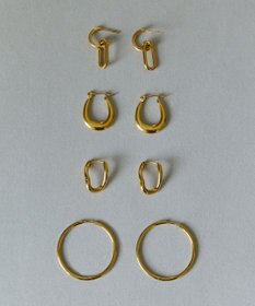 Phoebe 〈金属アレルギー対応〉スキニーラインフープピアス　ゴールド　ステンレス