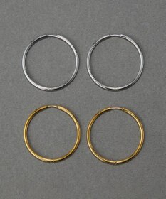 Phoebe 〈金属アレルギー対応〉スキニーラインフープピアス　ゴールド　ステンレス