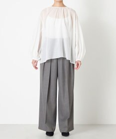 NAVE 【Nave】ブライトシアーボイル ギャザーブラウス