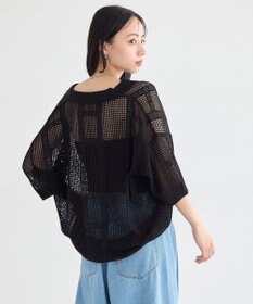earth music&ecology レーシースキッパーポロニットプルオーバー