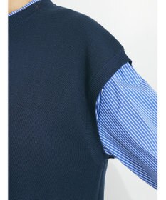 CRAFT STANDARD BOUTIQUE 【洗える】ニットベスト+シャツワンピース-SET
