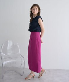 YECCA VECCA 配色タックデザインブラウス