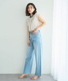 YECCA VECCA 配色タックデザインブラウス