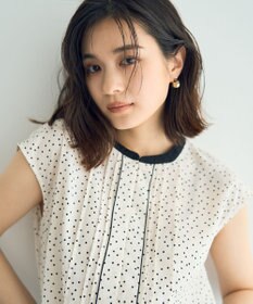 YECCA VECCA 配色タックデザインブラウス