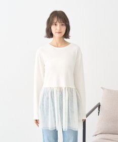 earth music&ecology 【吸湿発熱】あったかフェミニンインナー（チュールヘム）