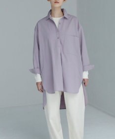 WHITE MAILS 【UNISEX】COTTON PAPER WASHED ポプリンロングシャツ