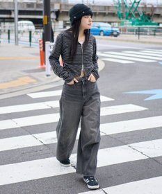 WEGO 【ユニセックス着用ITEM/SMLサイズ展開】カバーフィットバルーンデニムパンツ