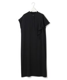 ICB 【接触冷感・UVケア・防シワ・洗える】エステルダブルクロス ラッフルスリーブワンピース
