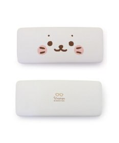 Mother garden しろたん クロス付き メガネケース 《顔ぼん柄》