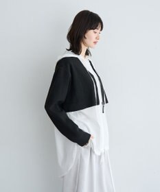 YECCA VECCA ZIPニットレイヤードフーディーシャツ