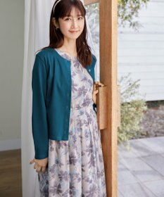 Tiaclasse 【小倉優子さん着用・洗える】大花柄シフォンワンピース