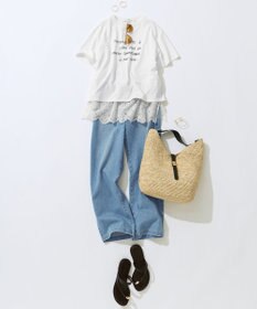 23区 S 【FUDGE掲載/接触冷感】23区DENIM サマー タック ワイド パンツ