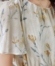 Tiaclasse 【小倉優子さん着用・洗える】大花柄シフォンワンピース