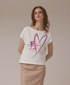 GRACE CONTINENTAL ハートプリント裏毛トップ