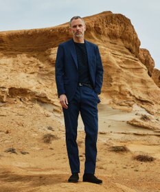 J.PRESS MEN 感動！？上品な見た目に着心地抜群なセットアップ【MECHANICAL】【超軽量 / 清涼感 / 洗える】 ハイパワーストレッチ リネンルックジャケット