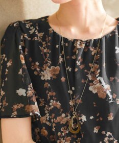 Tiaclasse 【小倉優子さん着用・洗える】大花柄シフォンワンピース