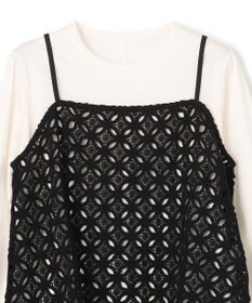 UNFILO 【2点セット】ラッセルレース キャミレイヤード Tシャツ