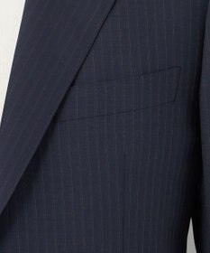GOTAIRIKU 【御幸毛織】Superio160 ウールモヘヤシルクカシミヤ　スーツ（ネイビーストライプ）
