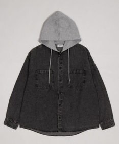 WEGO デニムフードシャツ（LS）