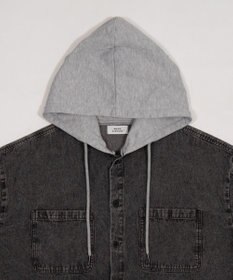 WEGO デニムフードシャツ（LS）