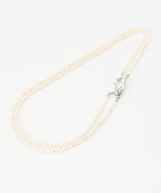 ANY 【ブローチ付】2連フェイクパール ネックレス