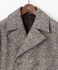 JOSEPH ABBOUD 【イタリア素材/軽量/中綿キルト裏地】ワイドカルゼ ウールジャージー コート