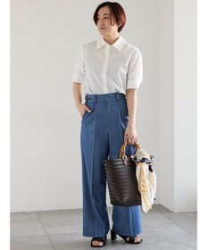 Te chichi ミニフリルトリムカラーブラウス