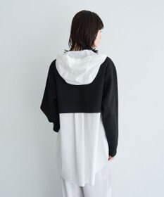 YECCA VECCA ZIPニットレイヤードフーディーシャツ