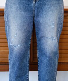 woadblue 【先行販売】SALUU サルー ストレートアンクル デニムパンツ ダメージ