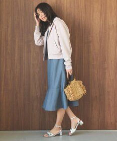 Feroux 【洗える】ダブルジップダンボールロゴ パーカー