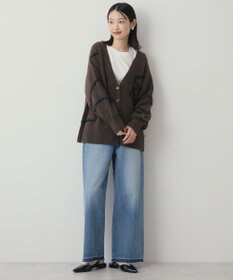 AMERICAN HOLIC ニュアンスライン柄Ｖネックカーディガン