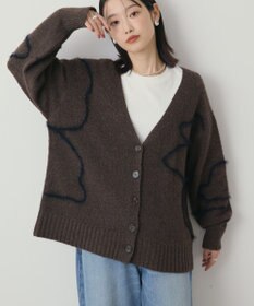 AMERICAN HOLIC ニュアンスライン柄Ｖネックカーディガン