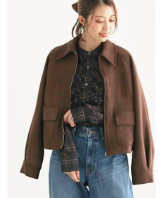 Te chichi ファブリックアソート衿付きブルゾン