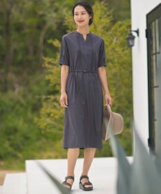 J.PRESS LADIES L 【接触冷感・洗える】プレーティングジャージー ワンピース