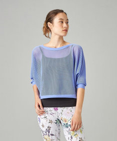 Chacott 【ノーソーイングニット】7分袖メッシュニットTシャツ