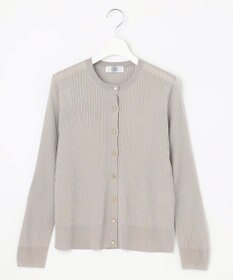 J.PRESS LADIES 【洗える・イージーケア】 SYNTHETIC BASIC ワイドリブ クルーネック カーディガン