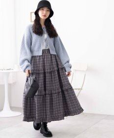 WEGO 【ウエストゴム】フリルティアードボリュームスカート