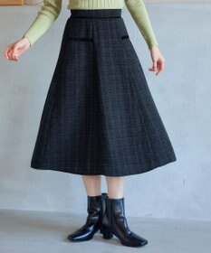 Tiaclasse L ベロアラインツイードスカート